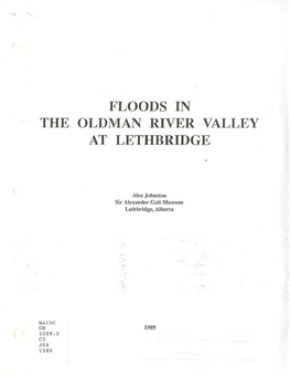 Floods in the Oldman River Valley at Lethbridge