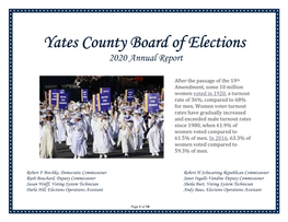 Yates County Board of Elections 2020 Annual Report
