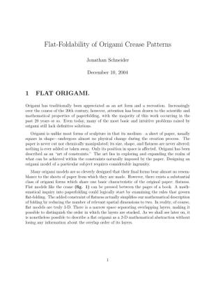 Flat-Foldability of Origami Crease Patterns