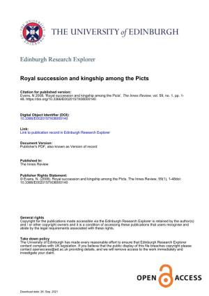 Royal Succession and Kingship Among the Picts