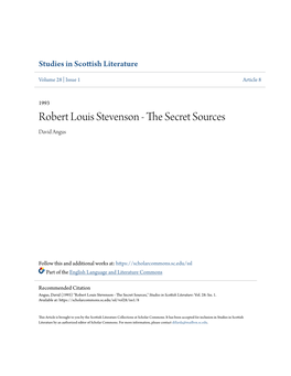 Robert Louis Stevenson - the Ecrs Et Sources David Angus