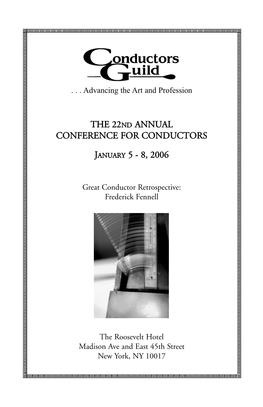 The 22Nd Annual Conference for Conductors January 5