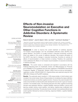 Effects of Non-Invasive Neuromodulation on Executive and Other Cognitive Functions in Addictive Disorders: a Systematic Review