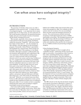 Urban Areas Have Ecological Integrity(3-8)
