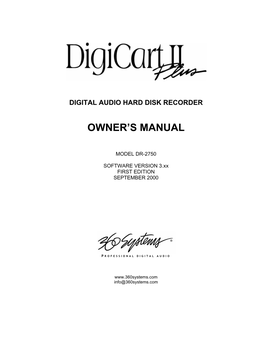 Owner's Manual Contents • I