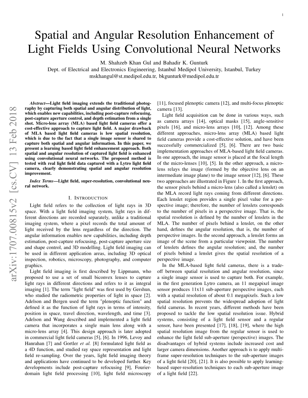 Spatial and Angular Resolution Enhancement of Light Fields Using Convolutional Neural Networks M