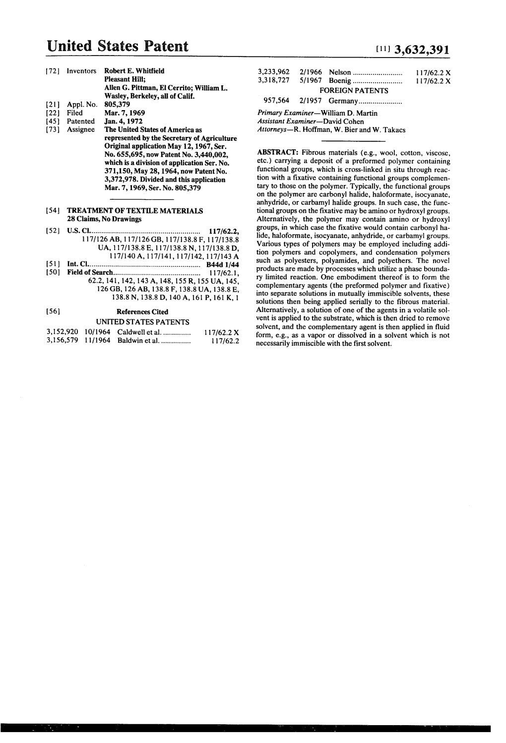 United States Patent (11) 3,632,391