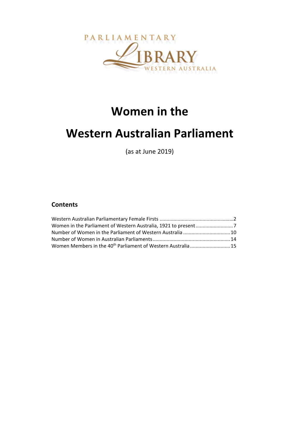 Women in the Western Australian Parliament