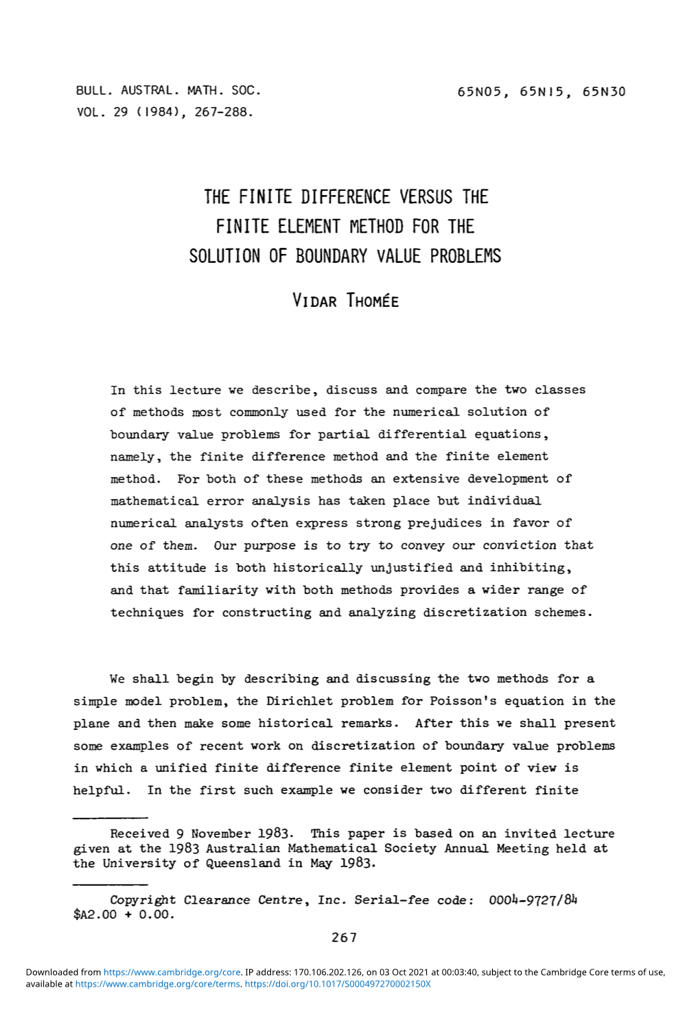 The Finite Difference Versus the Finite Element Method for the Solution of Boundary Value Problems