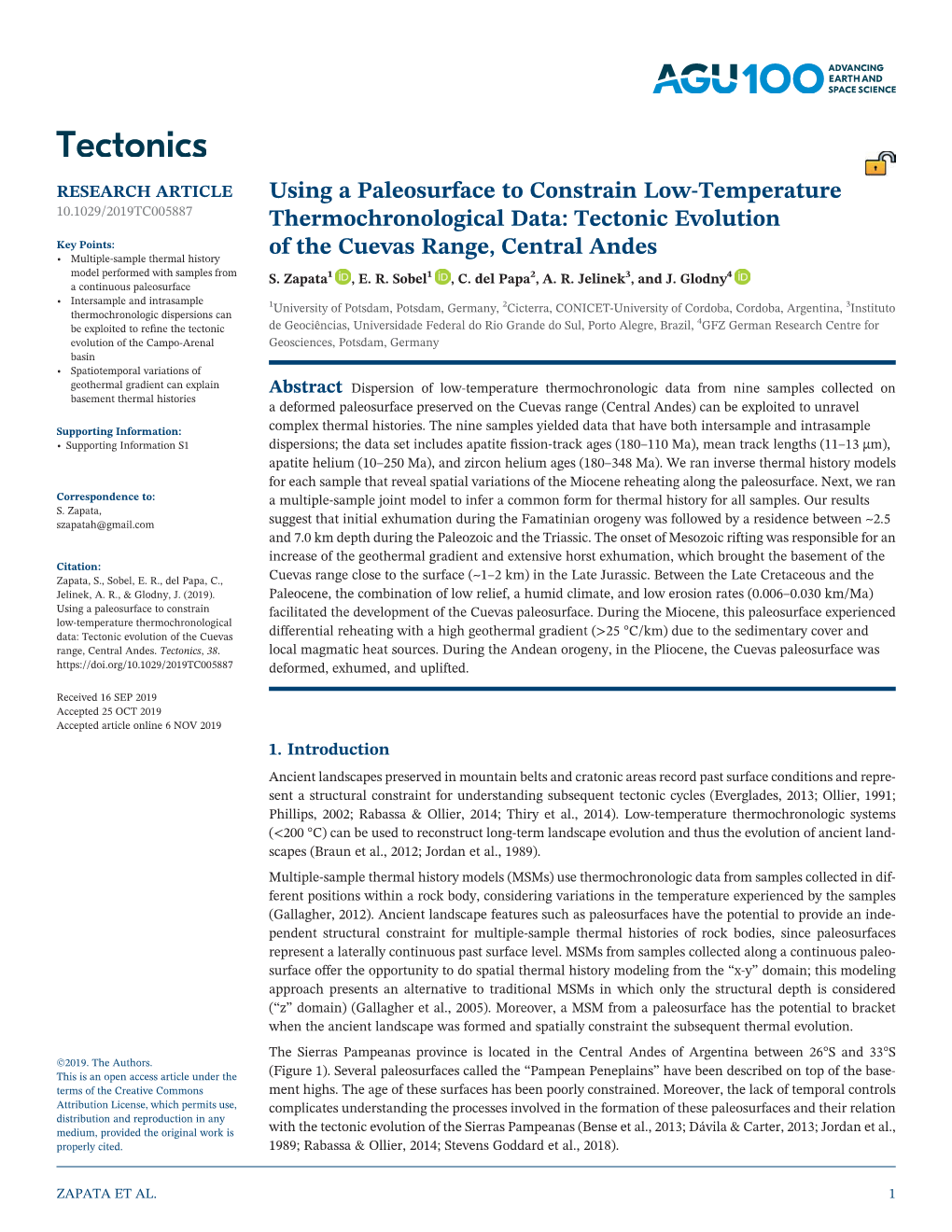 Using a Paleosurface to Constrain Low‐Temperature Thermochronological Data