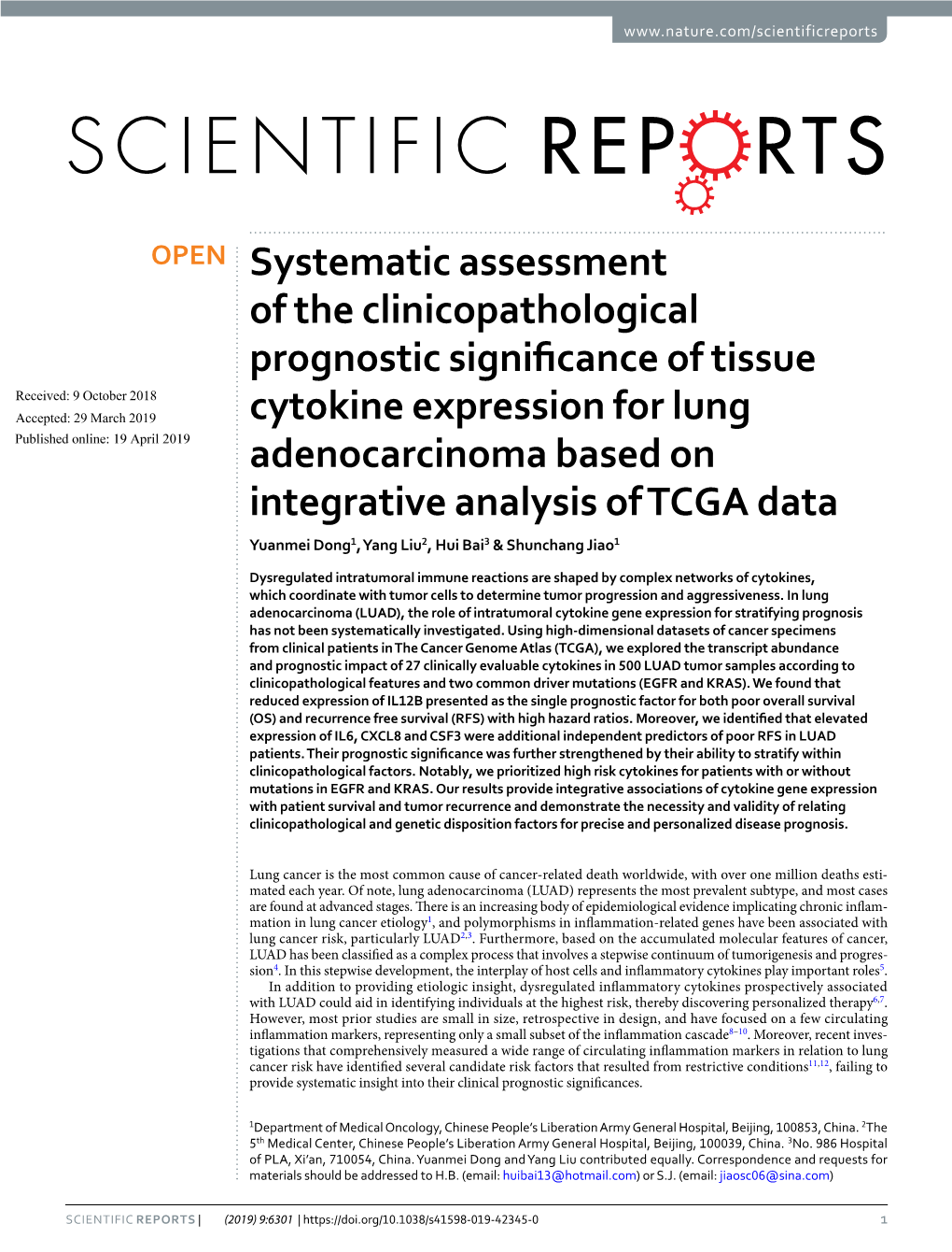 Systematic Assessment of the Clinicopathological Prognostic