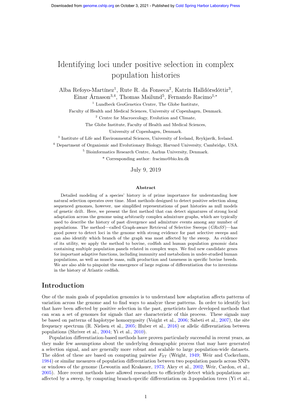 Identifying Loci Under Positive Selection in Complex Population Histories