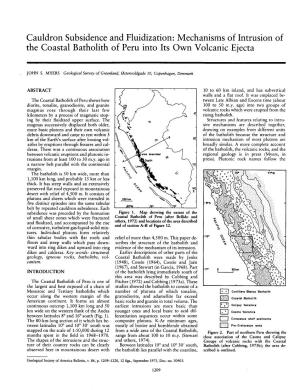 Mechanisms of Intrusion of the Coastal Batholith of Peru Into Its Own Volcanic Ejecta