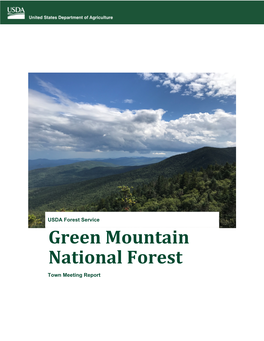 Green Mountain National Forest Town Meeting Report