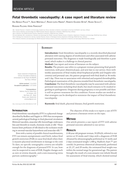 Fetal Thrombotic Vasculopathy: a Case Report and Literature Review