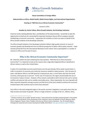 Why Is the African Economic Community Important? Mr