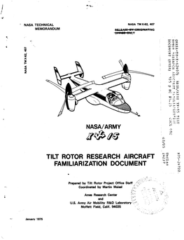 Tilt Rotor Research Aircraft Familiarization Document