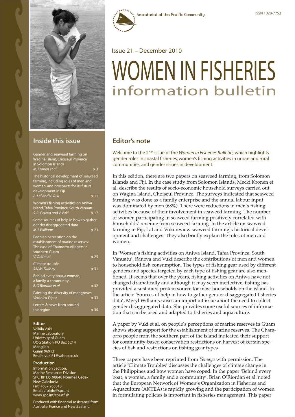 SPC Women in Fisheries Information Bulletin