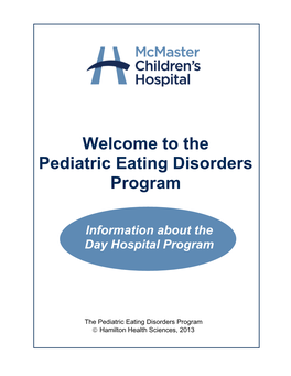 Pediatric Eating Disorders Program; Welcome