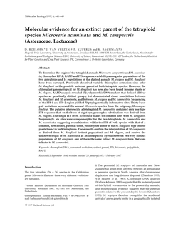 Molecular Evidence for an Extinct Parent of the Tetraploid Species Microseris Acuminata and M