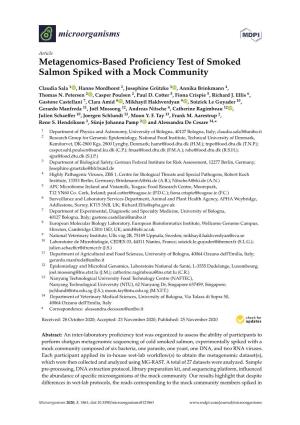 Metagenomics-Based Proficiency Test of Smoked Salmon Spiked with A