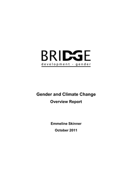 Gender and Climate Change Cutting Edge Pack – Full Report