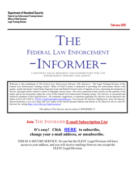 The Informer: February 2015 (PDF)