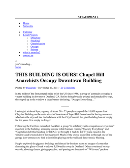 Chapel Hill Anarchists Occupy Downtown Building