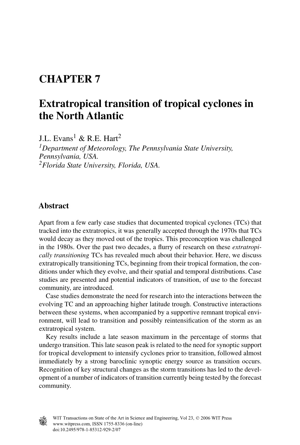 CHAPTER 7 Extratropical Transition of Tropical Cyclones in the North Atlantic