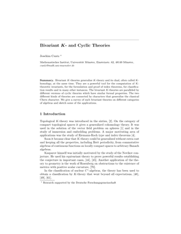 Bivariant K- and Cyclic Theories