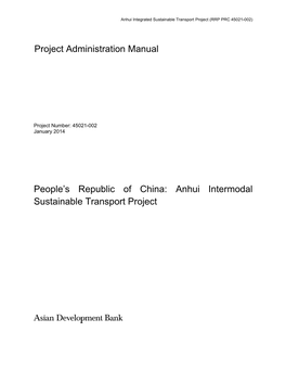 Anhui Intermodal Sustainable Transport Project: Project
