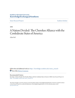 The Cherokee Alliance with the Confederate States of America