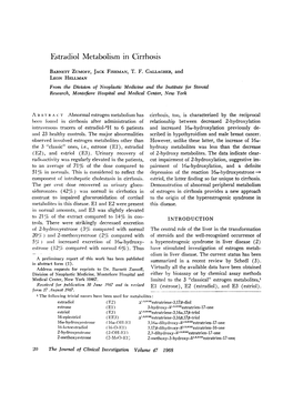 Estradiol Metabolism in Cirrhosis