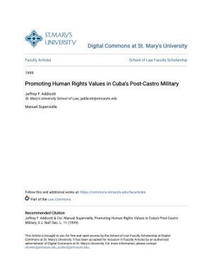 Promoting Human Rights Values in Cuba's Post-Castro Military