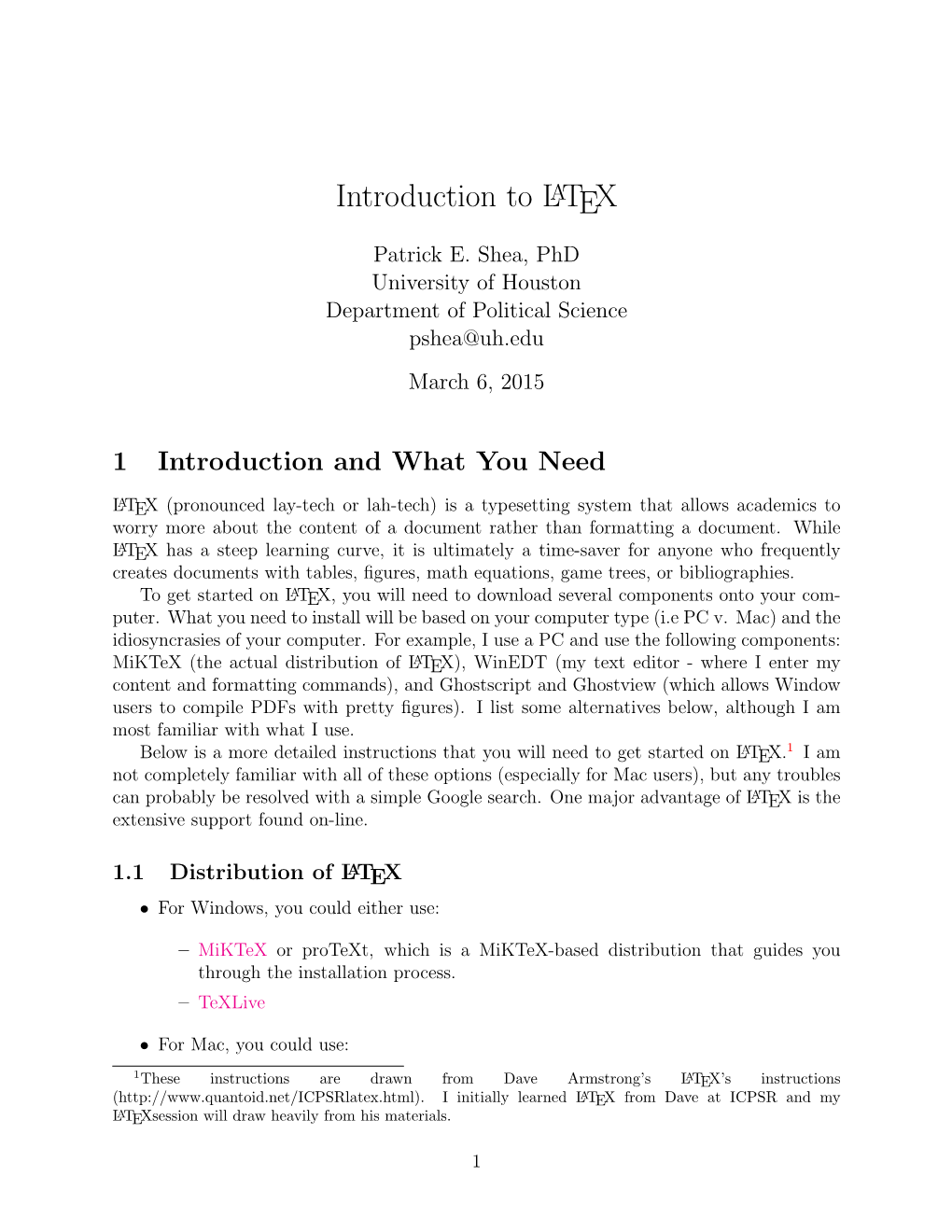 Introduction to LATEX