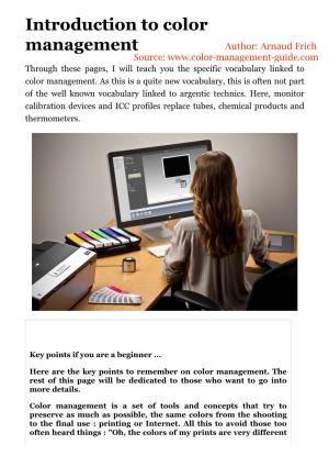 Generalites About Colors in Color Management Guide by Arnaud Frich