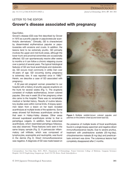 Grover's Disease Associated with Pregnancy