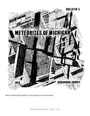 Meteorites of Michigan – Page 1 of 20 Geological Survey ILLUSTRATIONS Bulletin 5 Frontispiece