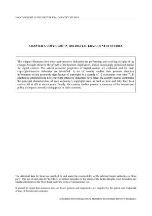 Chapter 5: Copyright in the Digital Era: Country Studies
