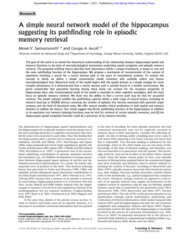 A Simple Neural Network Model of the Hippocampus Suggesting Its Pathfinding Role in Episodic Memory Retrieval