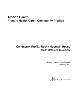 Rocky Mountain House Health Data and Summary