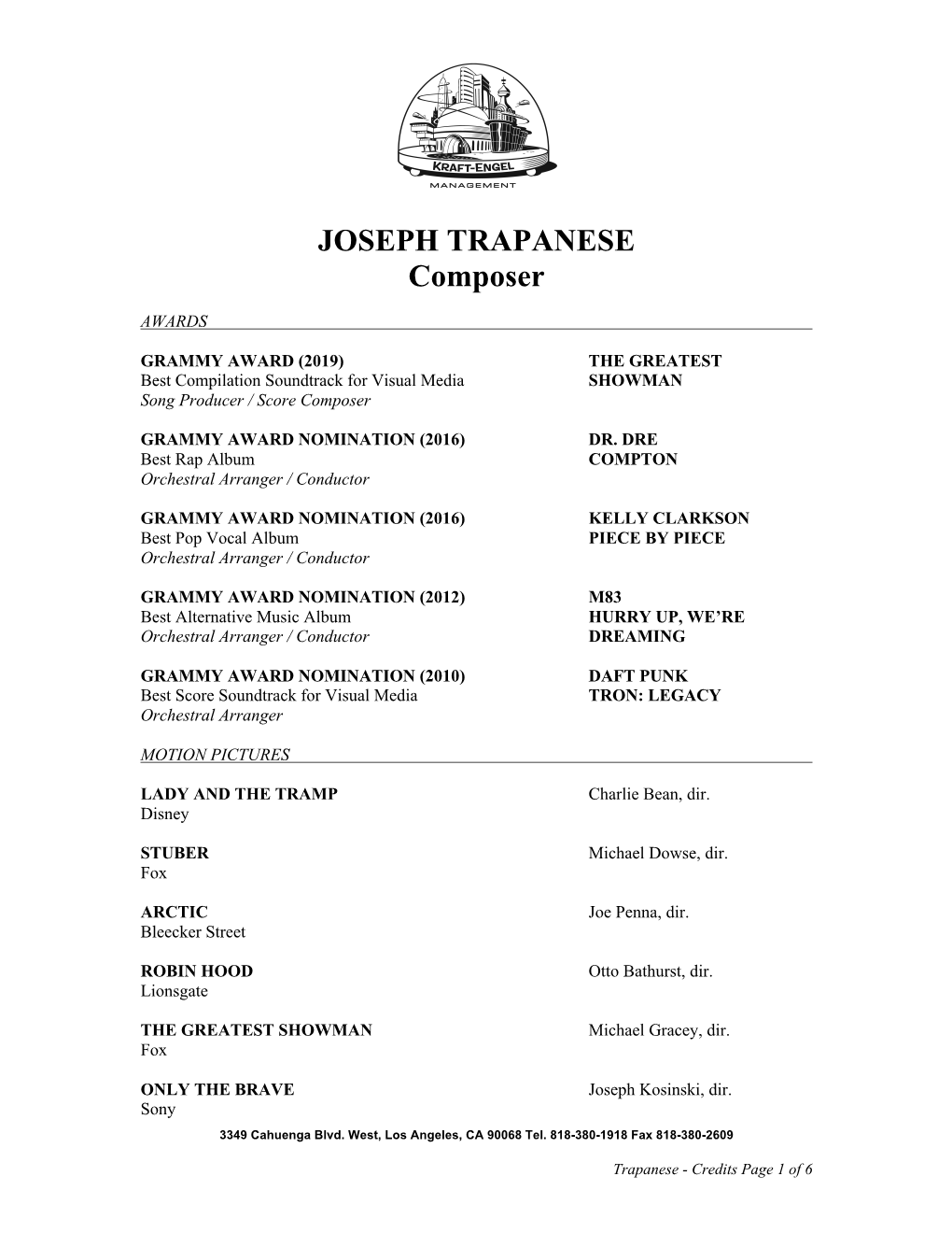 JOSEPH TRAPANESE Composer