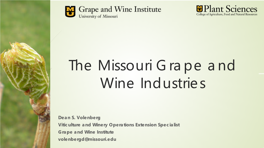 Introduction Into the Missouri Grape and Wine Industry 2