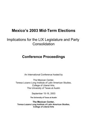 Mexico's 2003 Mid-Term Elections