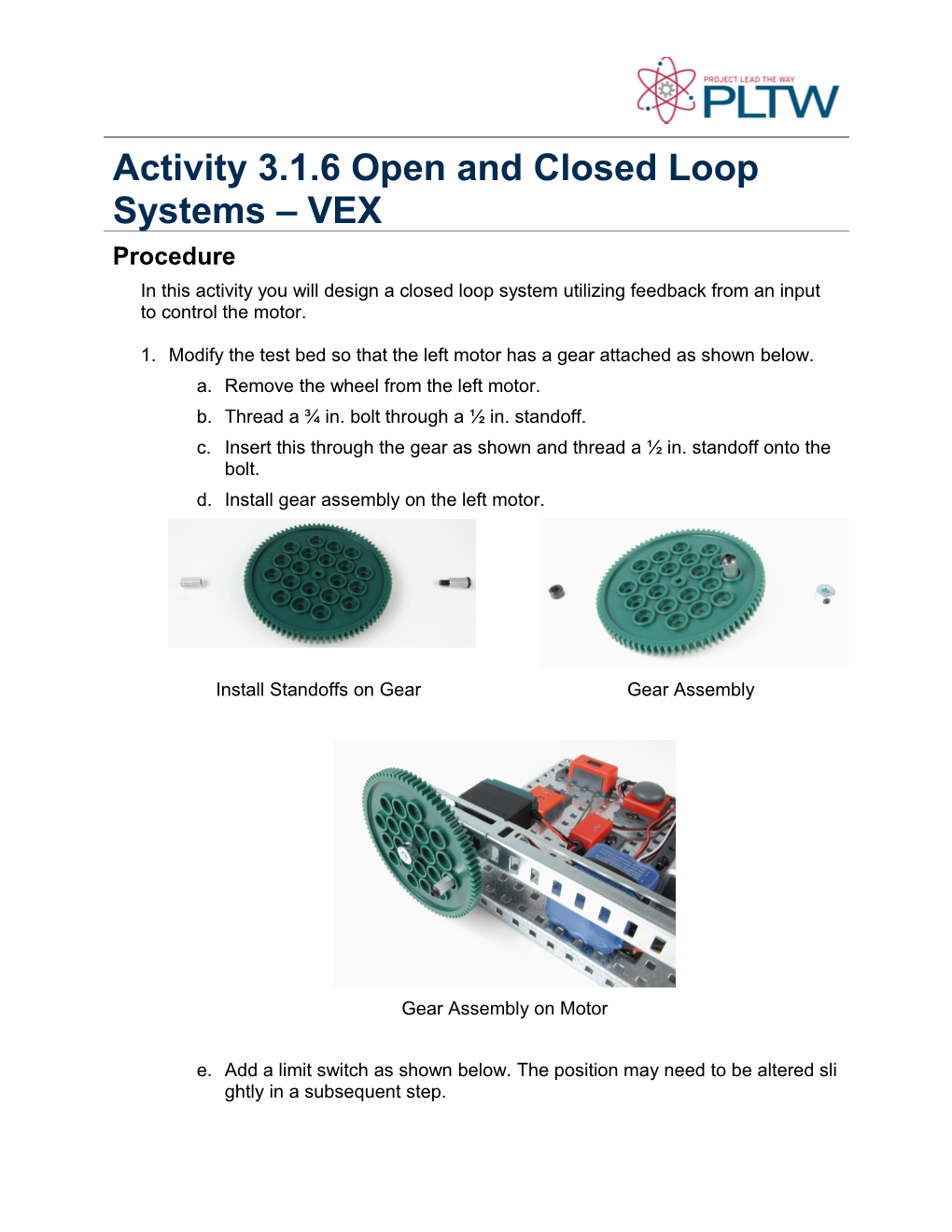 Activity 3.1.6 Open and Closed Loop Systems VEX