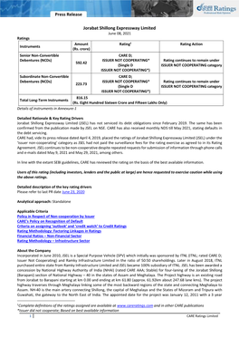 Press Release Jorabat Shillong Expressway Limited