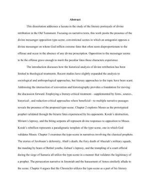 Abstract This Dissertation Addresses a Lacuna in the Study of the Literary