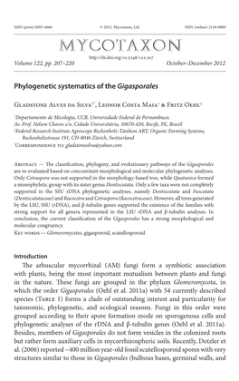 Phylogenetic Systematics of the Gigasporales