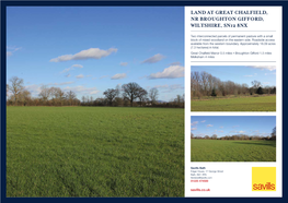 Land at Great Chalfield, Nr Broughton Gifford, Wiltshire, Sn12 8Nx
