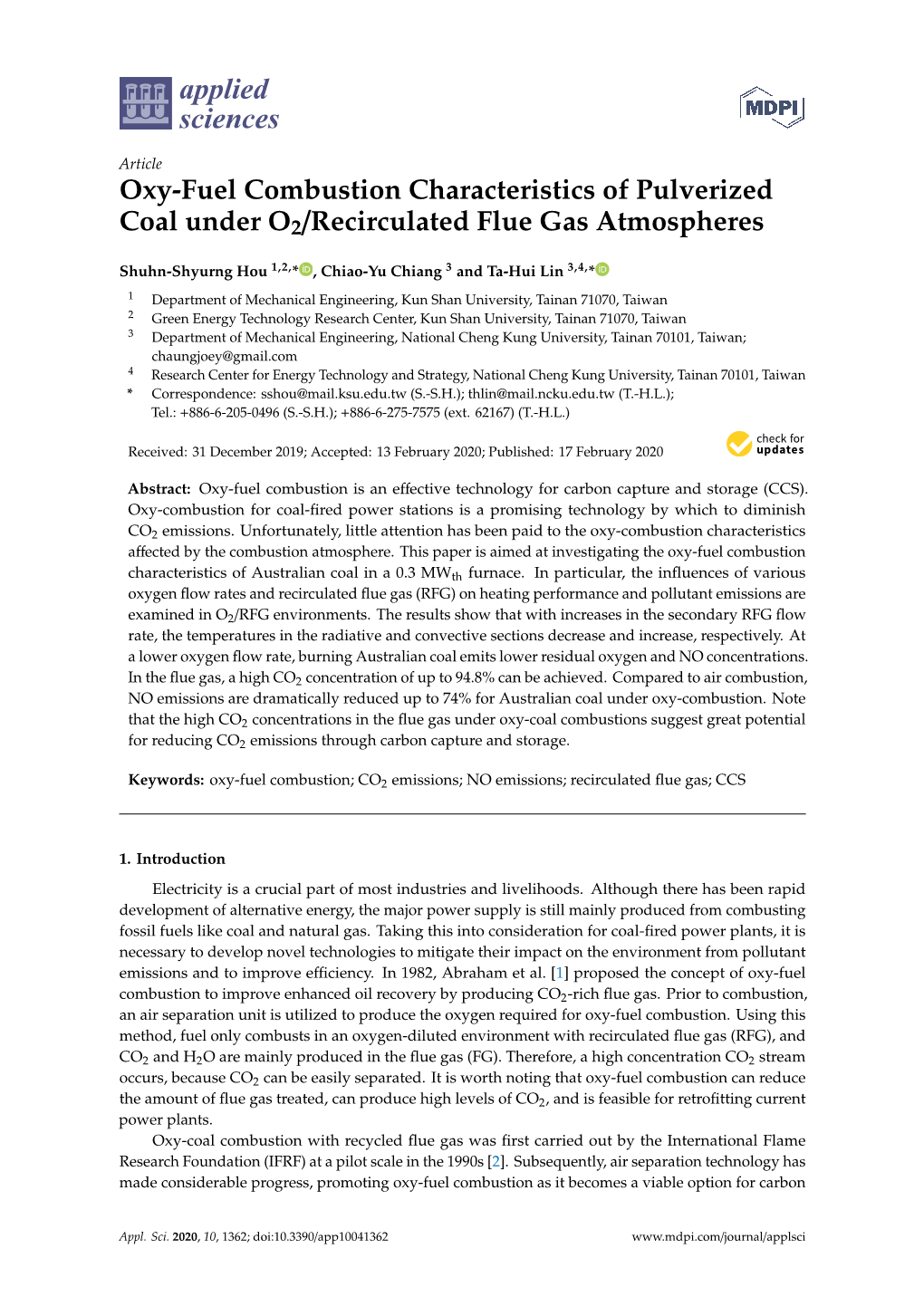 Oxy-Fuel Combustion Characteristics of Pulverized Coal Under O2/Recirculated Flue Gas Atmospheres